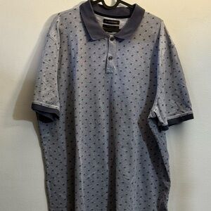 Banana Republic Navy and Gray Polo Shirt